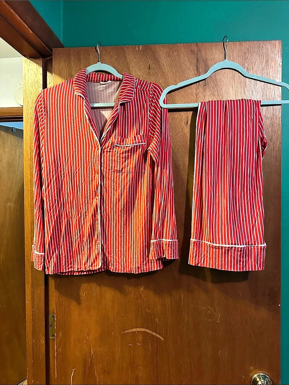 Aerie 60Striped Pajama Set in Red & White